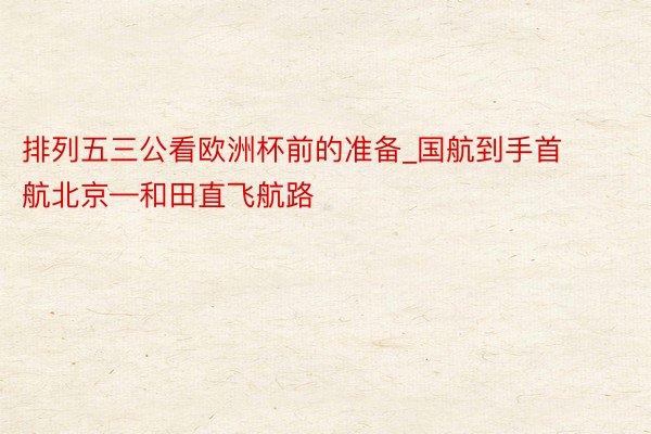 排列五三公看欧洲杯前的准备_国航到手首航北京—和田直飞航路